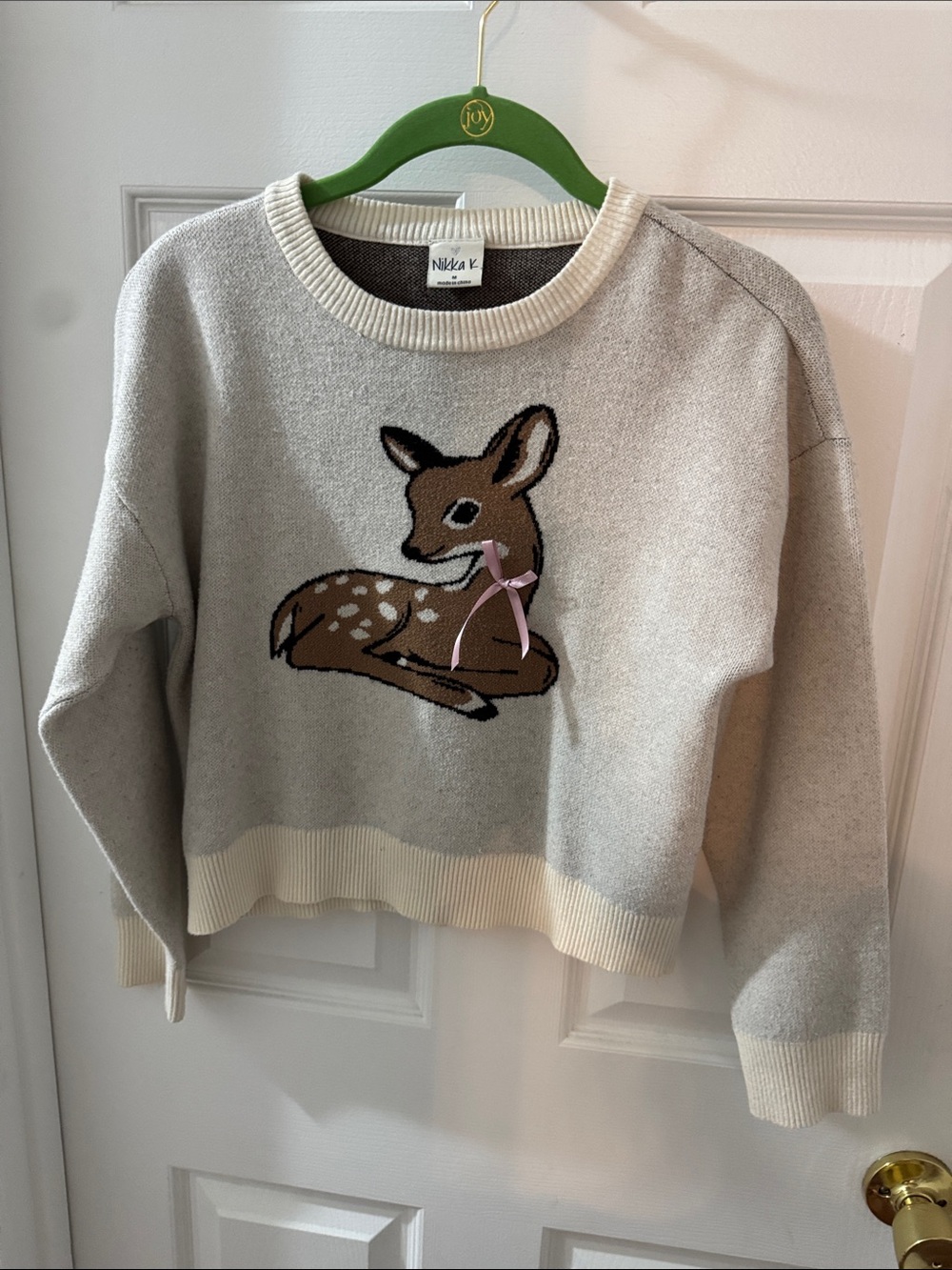Cream Deer Intarsia Sweater